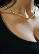 Women's 925 Sterling Silver - Gold 3mm Diamond Cut Rope Chain